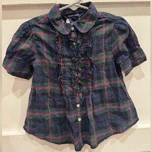 Ralph Lauren Kids Button Down Shirt - Navy and Pink Plaid